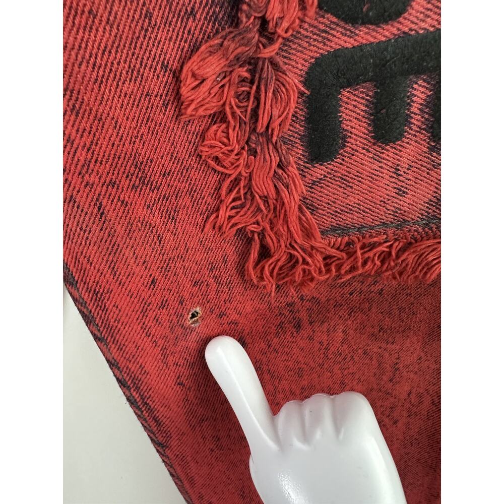 Vtg 90's Exhaust Red Acid Wash Graphic Denim Jeans Grunge Punk Size 31 *Flawed - Picture 6 of 16